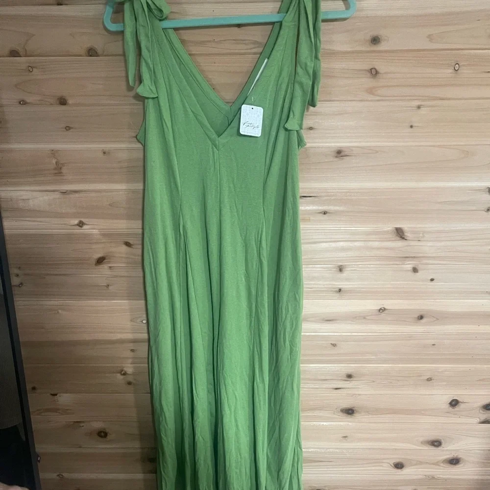 Free People Lime Green Wide Leg Jumpsuit